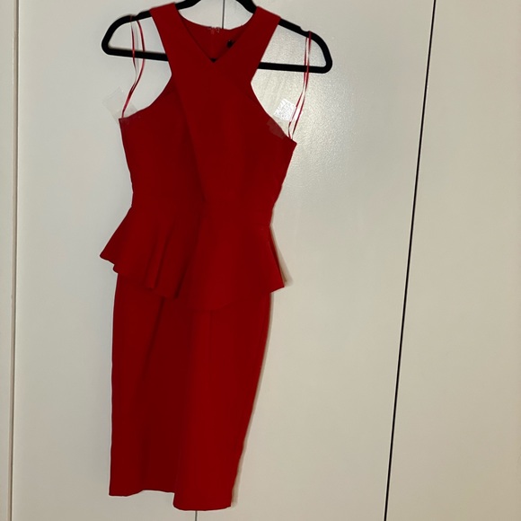 Missguided Red Crossfront Midi Dress - Picture 3 of 5